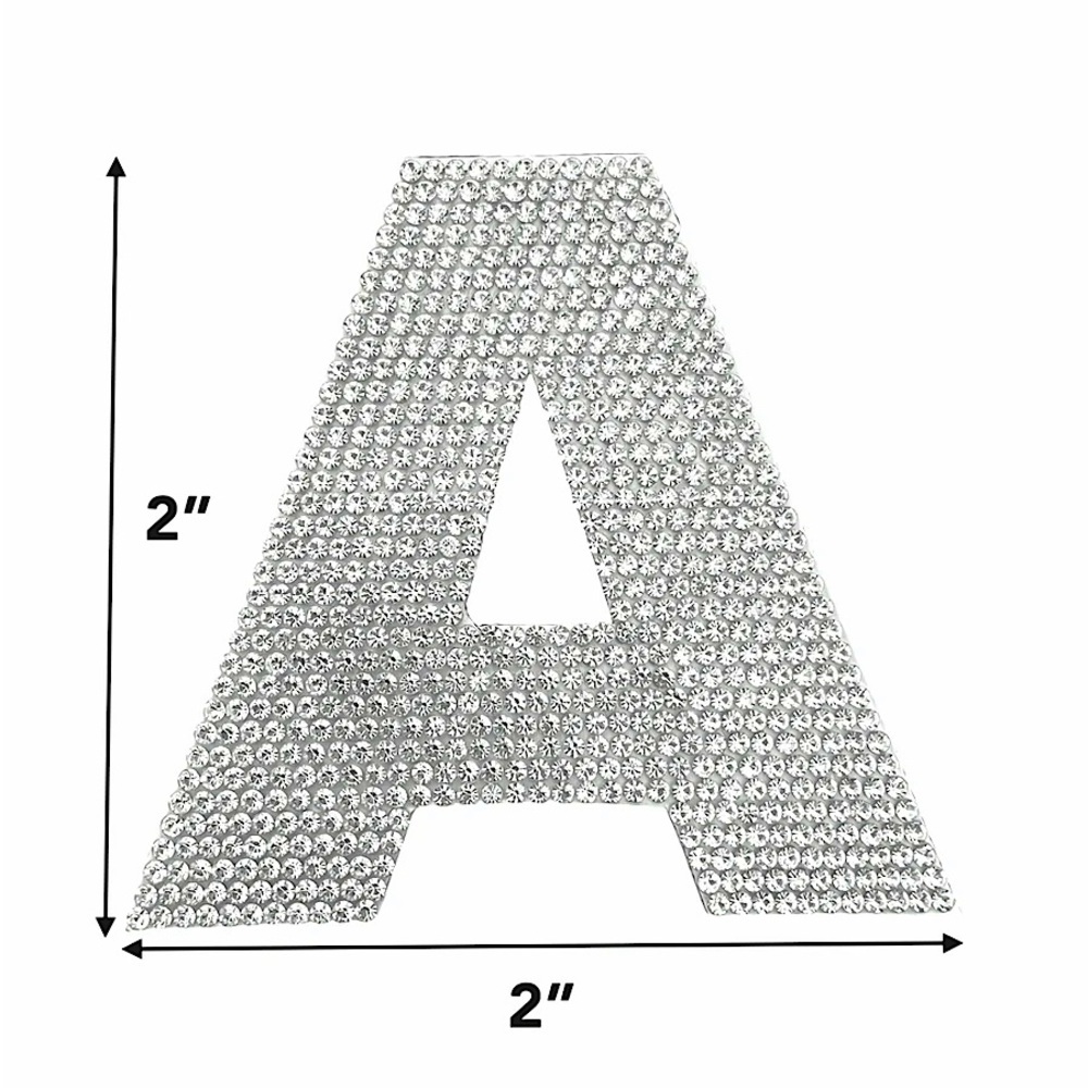 2" Exclusive Rhinestone Mesh Hot-fix Letters Rhinestone Hot Fix Iron On Transfer